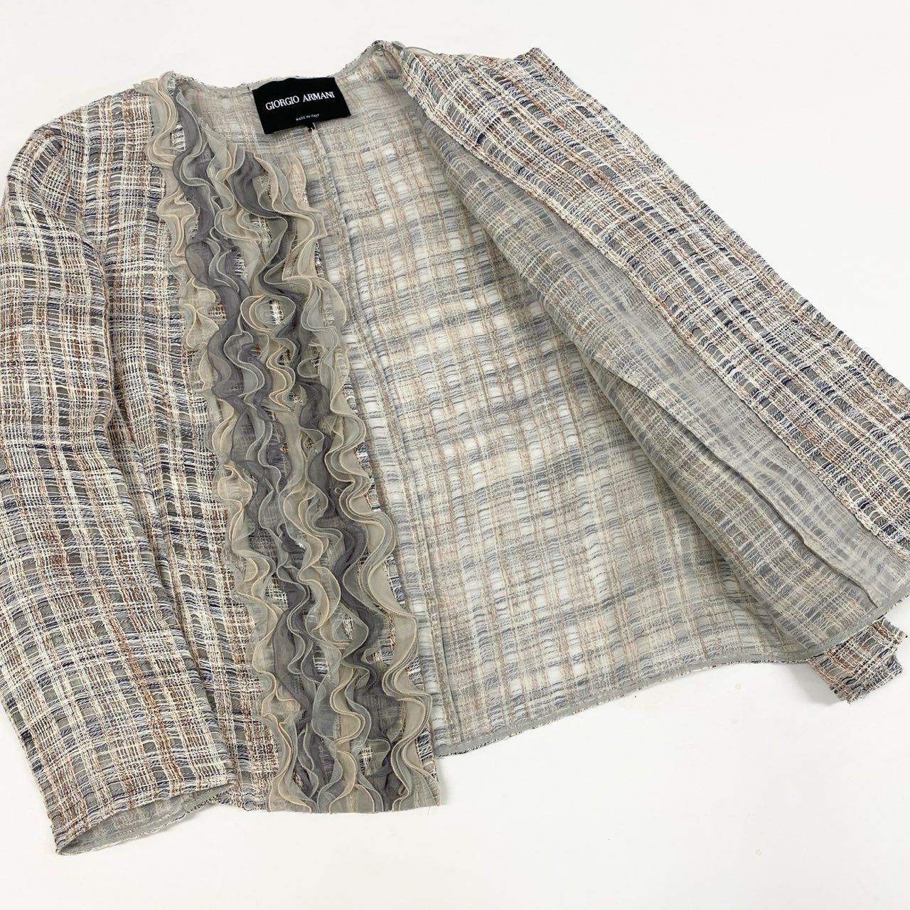 46a30 GIORGIO ARMANI ジョルジオアルマーニ ノーカラージャケット