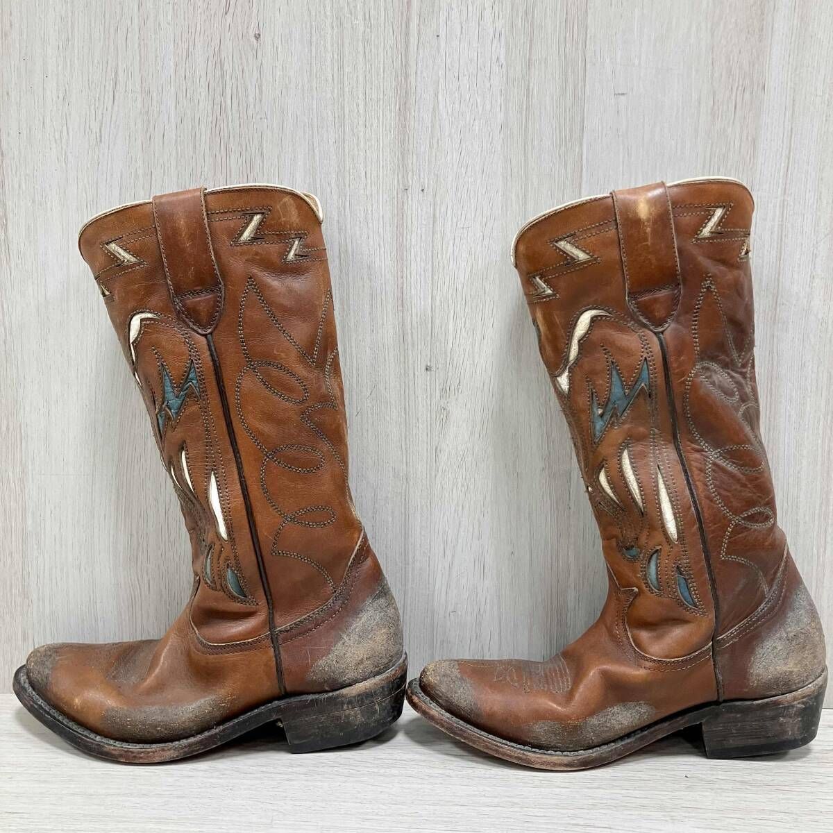 GOLDEN GOOSE ／ロングブーツ/ブラウン/ウエスタンプーツ/ヴィンテージ