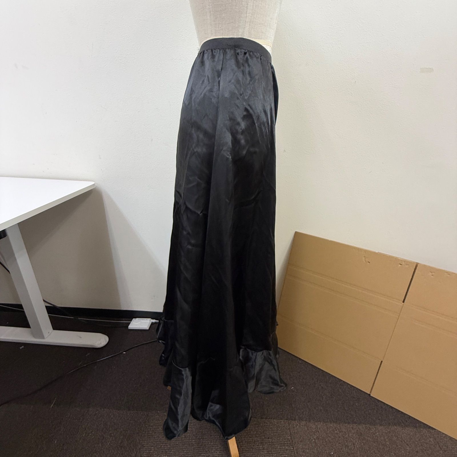 【未使用】フラメンコ　ファルダ（ペチコート） フラメンコ衣装 スカート ファルダ ペチコート 黒 ブラック シンプル