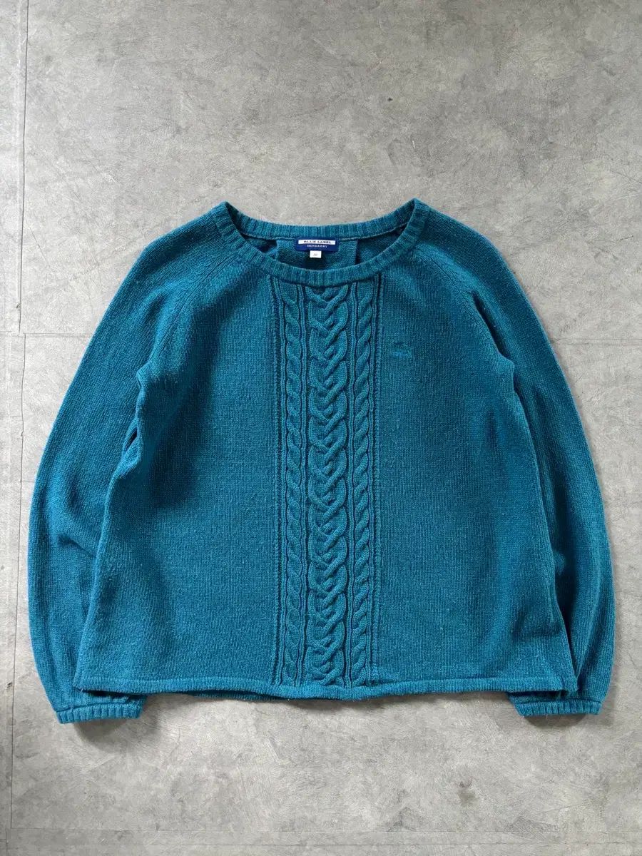 Burberry バーバリー ブルーレーベル ブルー ケーブル ニット - メルカリ