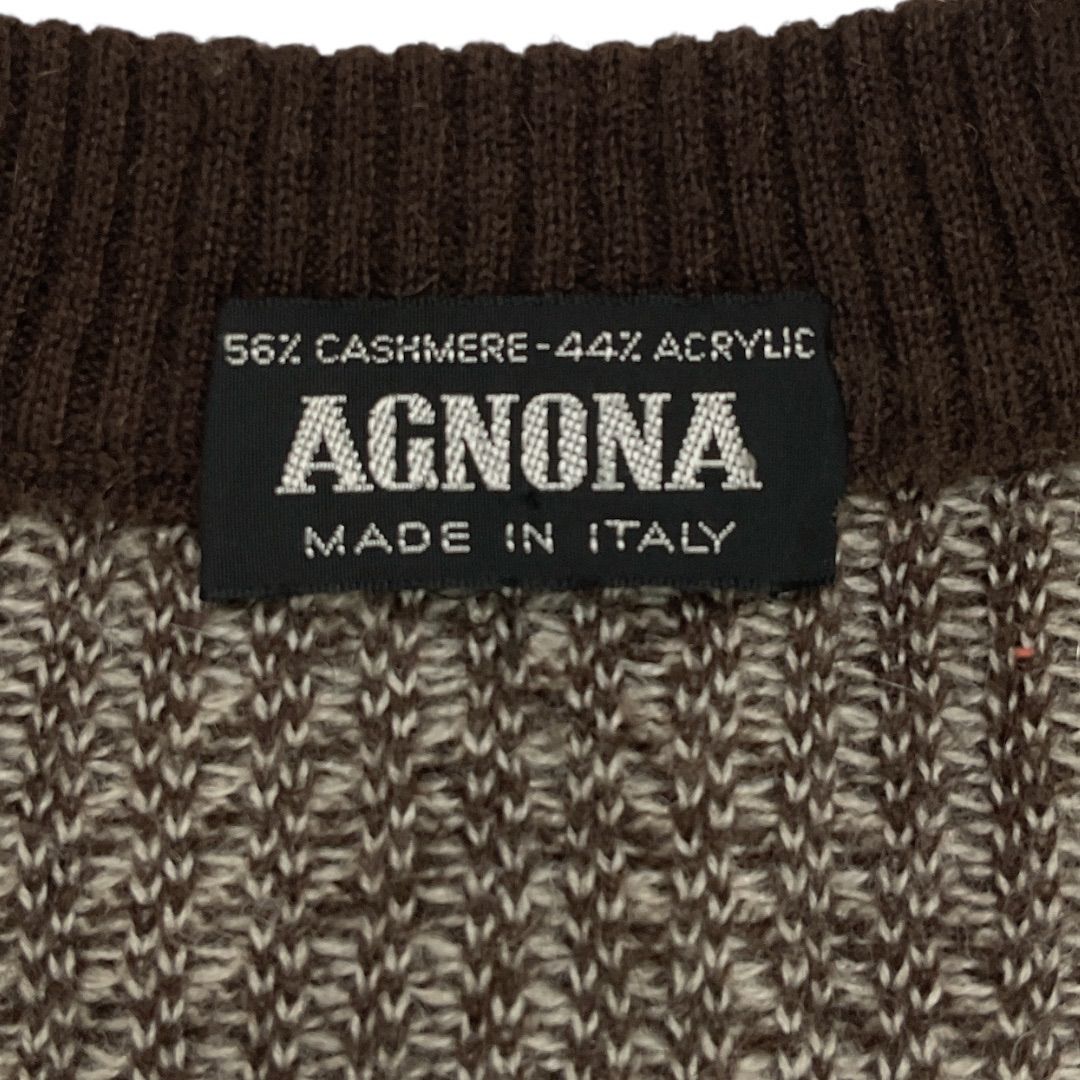 古着／AGNONA／アニオナ／カシミヤ／ジャガード織／ボタン留め／ニット