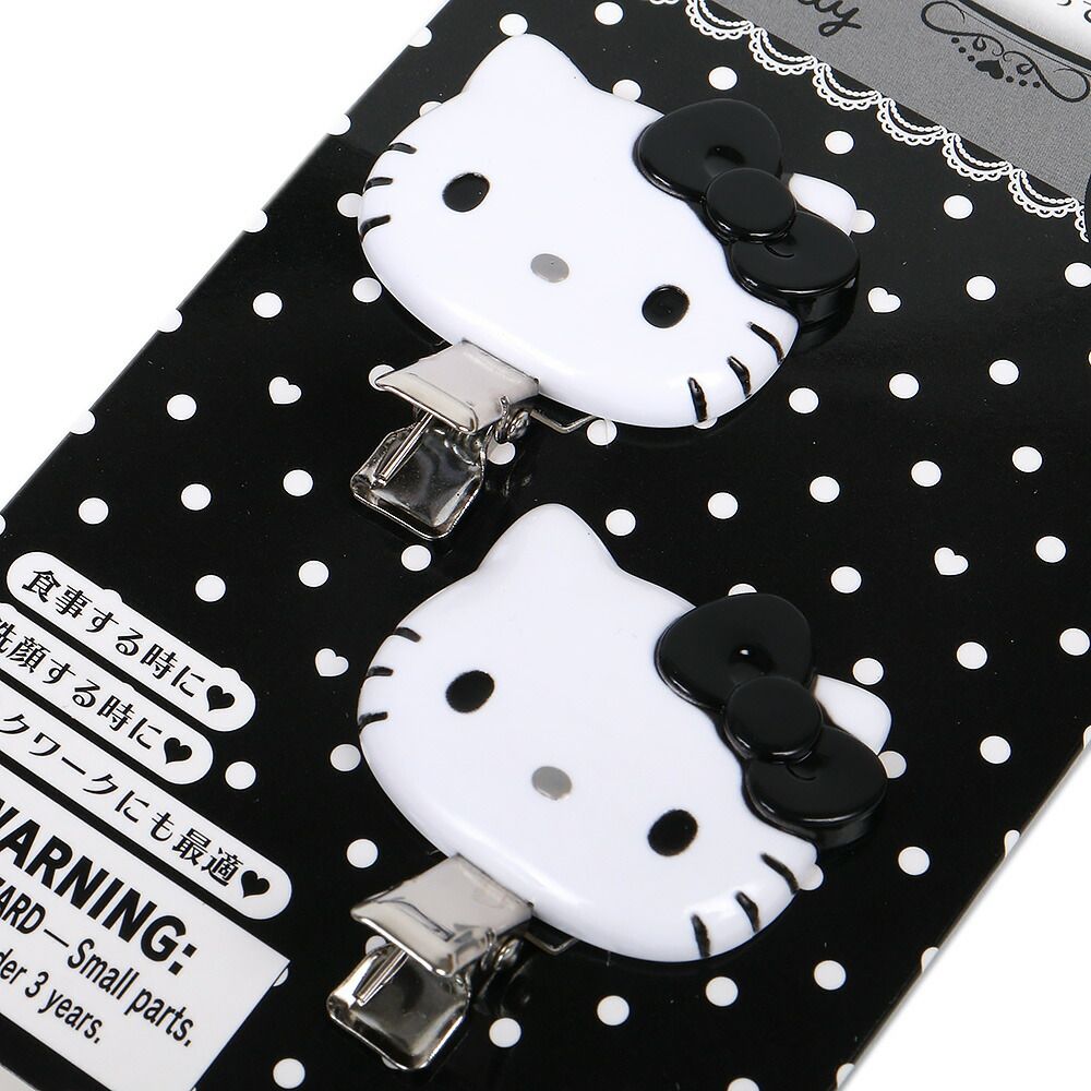 ハローキティ 前髪クリップ ヘアクリップ ミニ 2個セット ブラック