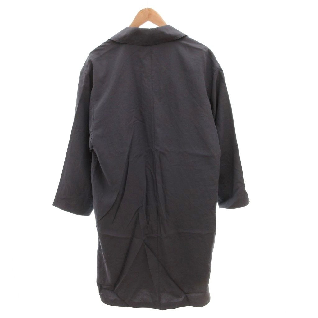 未使用タグ付きUNIQLO Uオーバーサイズステンカラーコート　L ブラック ユニクロ UNIQLO U タグ付き 25SS オーバーサイズステンカラーコート