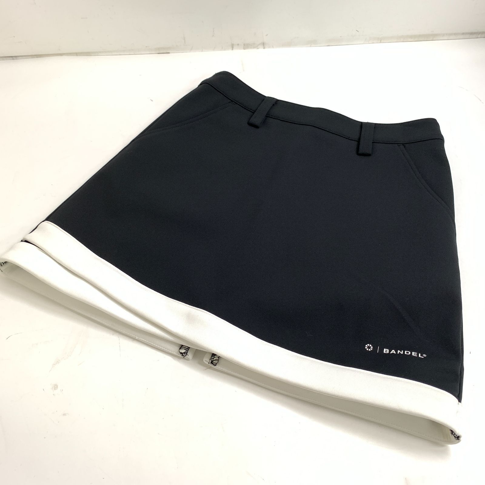 f001 H バンデル パイピングヘムスカート XSサイズ ゴルフ スカート 黒