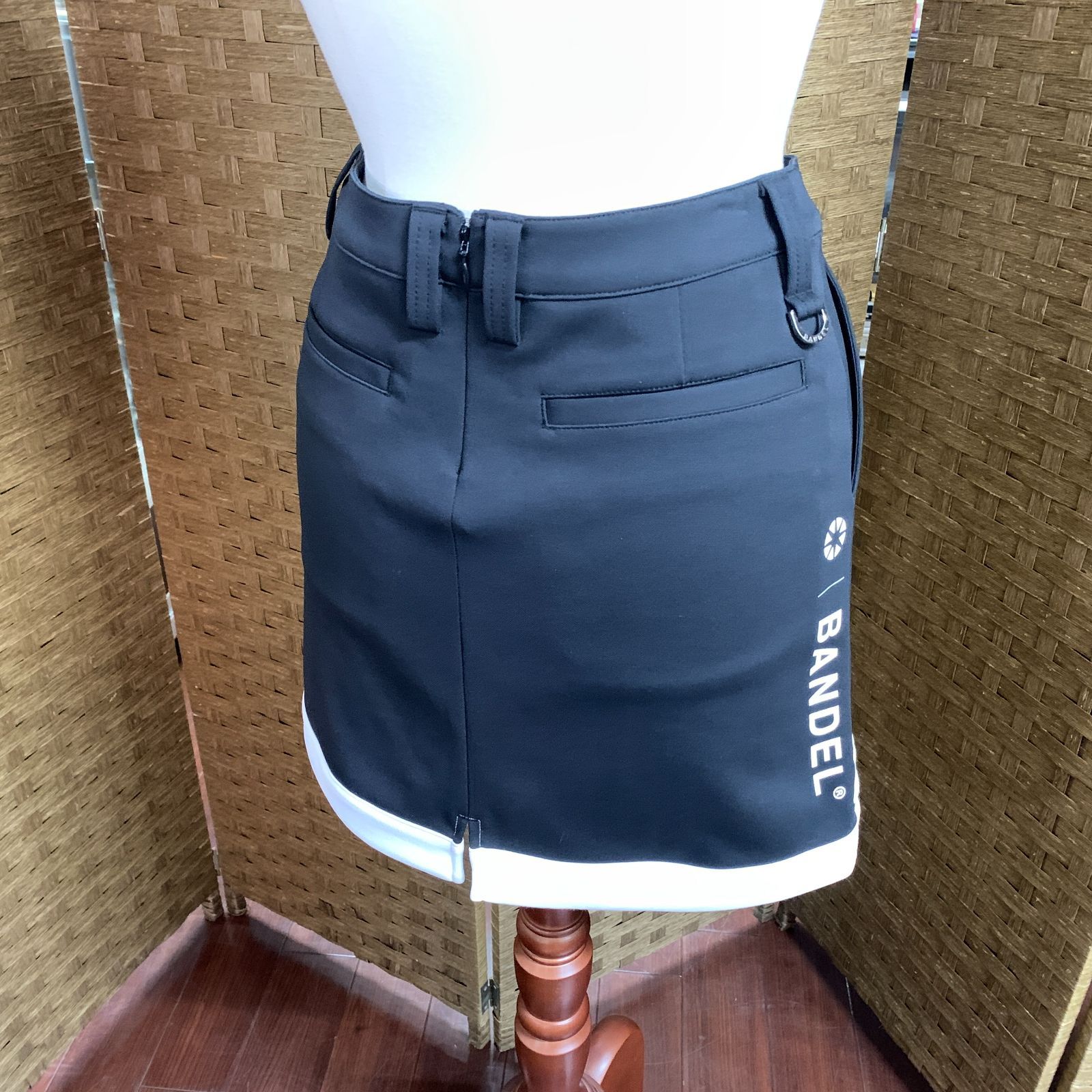 f001 H バンデル パイピングヘムスカート XSサイズ ゴルフ スカート 黒