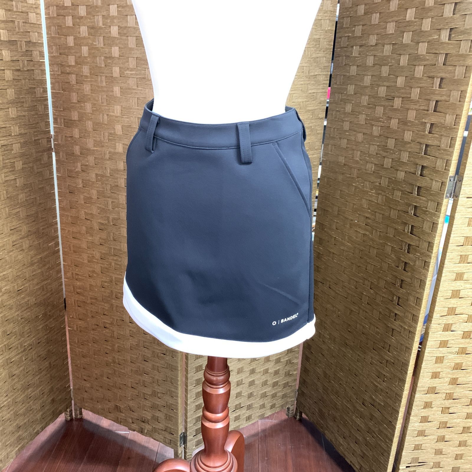f001 H バンデル パイピングヘムスカート XSサイズ ゴルフ スカート 黒