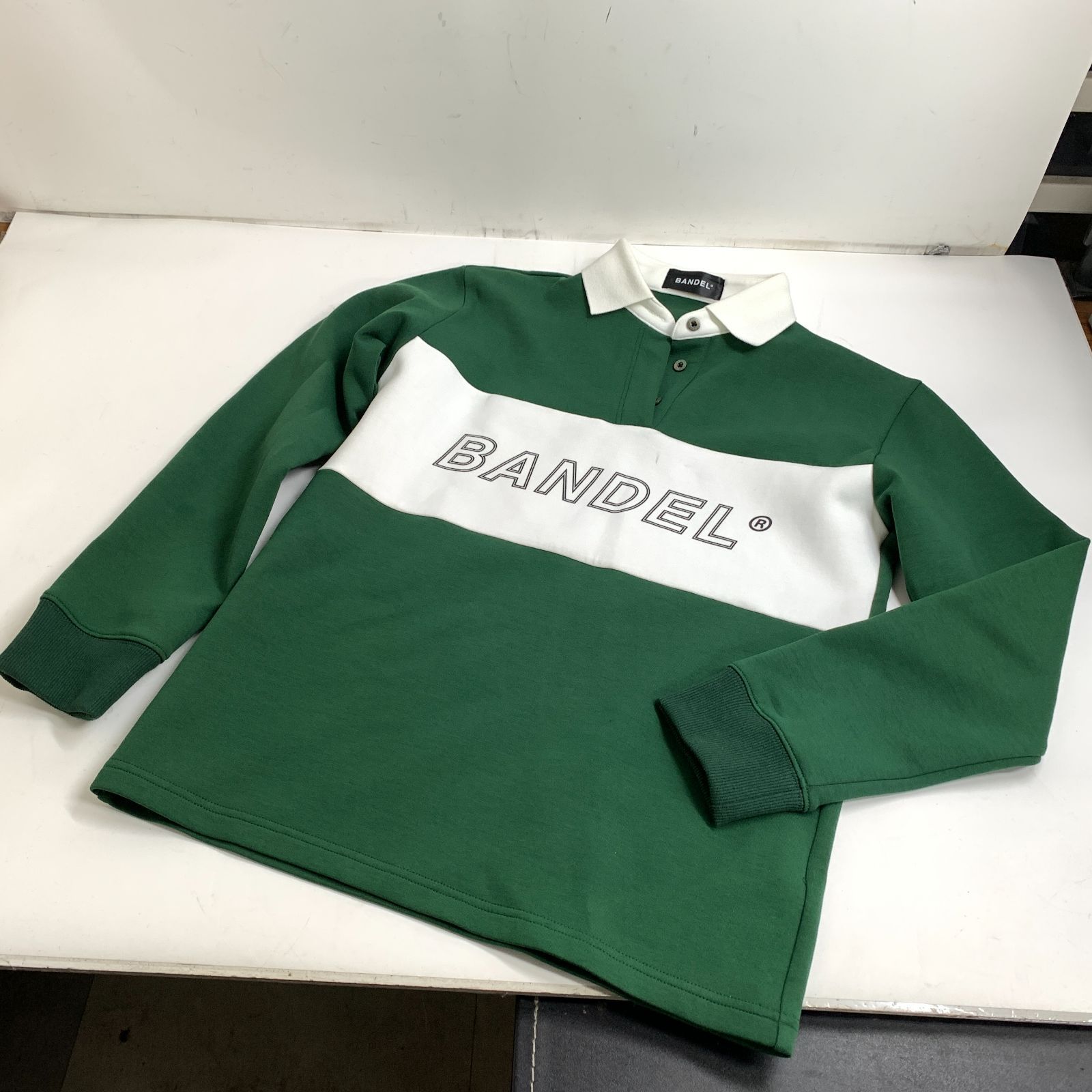 f001 H バンデル 長袖ポロシャツ グリーン系 XSサイズ ロゴ ゴルフ