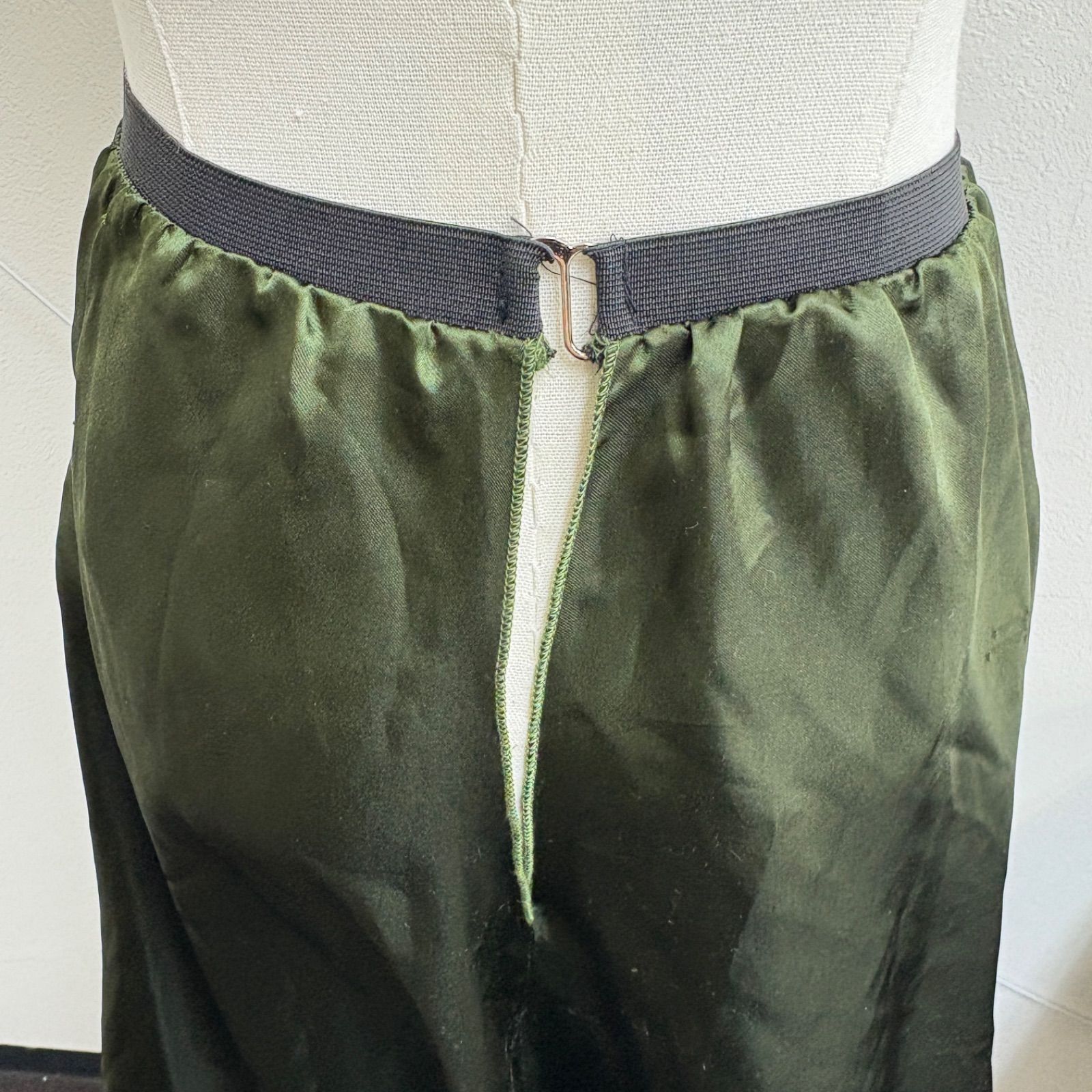 フラメンコ衣装 スカート ファルダ ペチコート グリーン 深緑 シンプル