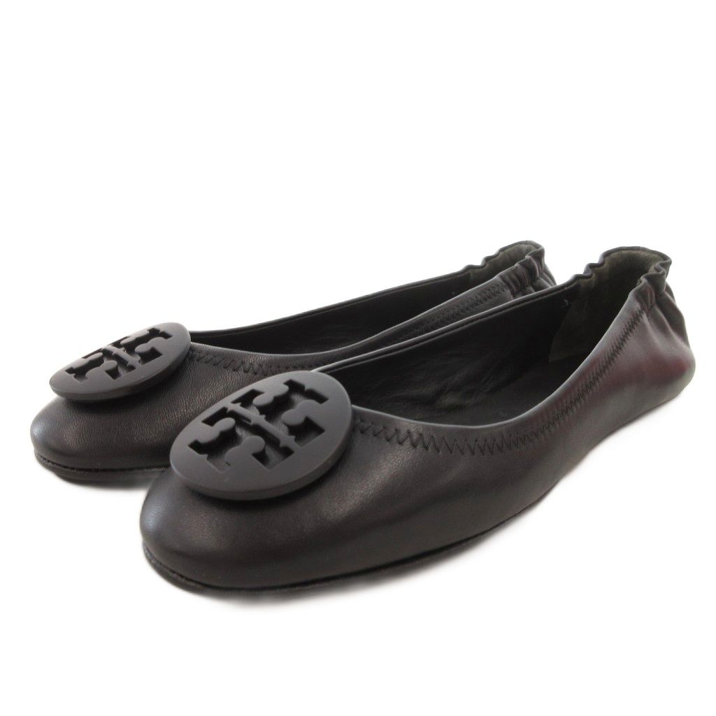 極美品✨トリーバーチ バレエシューズ フラットシューズ レザー ロゴプレート トリーバーチ TORY BURCH バレエシューズ フラット ロゴプレート