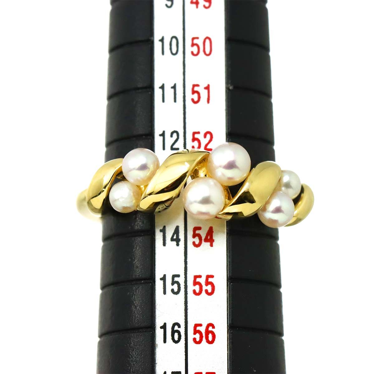 ミキモト MIKIMOTO 13.5号 リング ベビーパール 4.0-3.0mm K18 YG