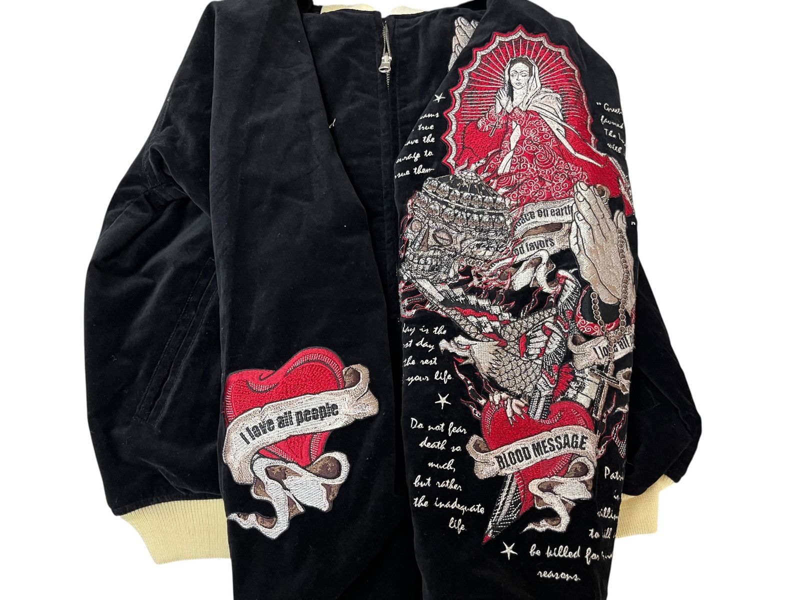 BLOOD MESSAGE(ブラッドメッセージ) スカジャン リバーシブル 刺繍 内