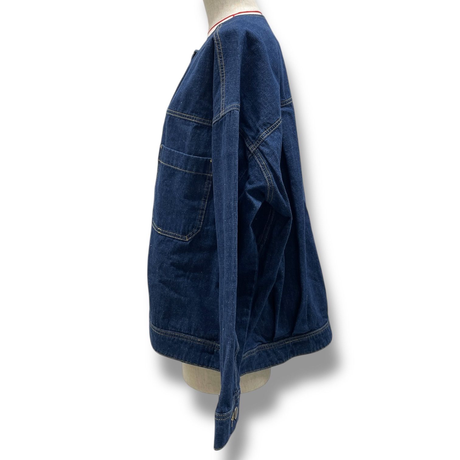 【美品】 マーブルシュッド　デニムジャケット　ノーカラー marble SUD マーブルシュッド デニムジャケット Gジャン アウター ノー