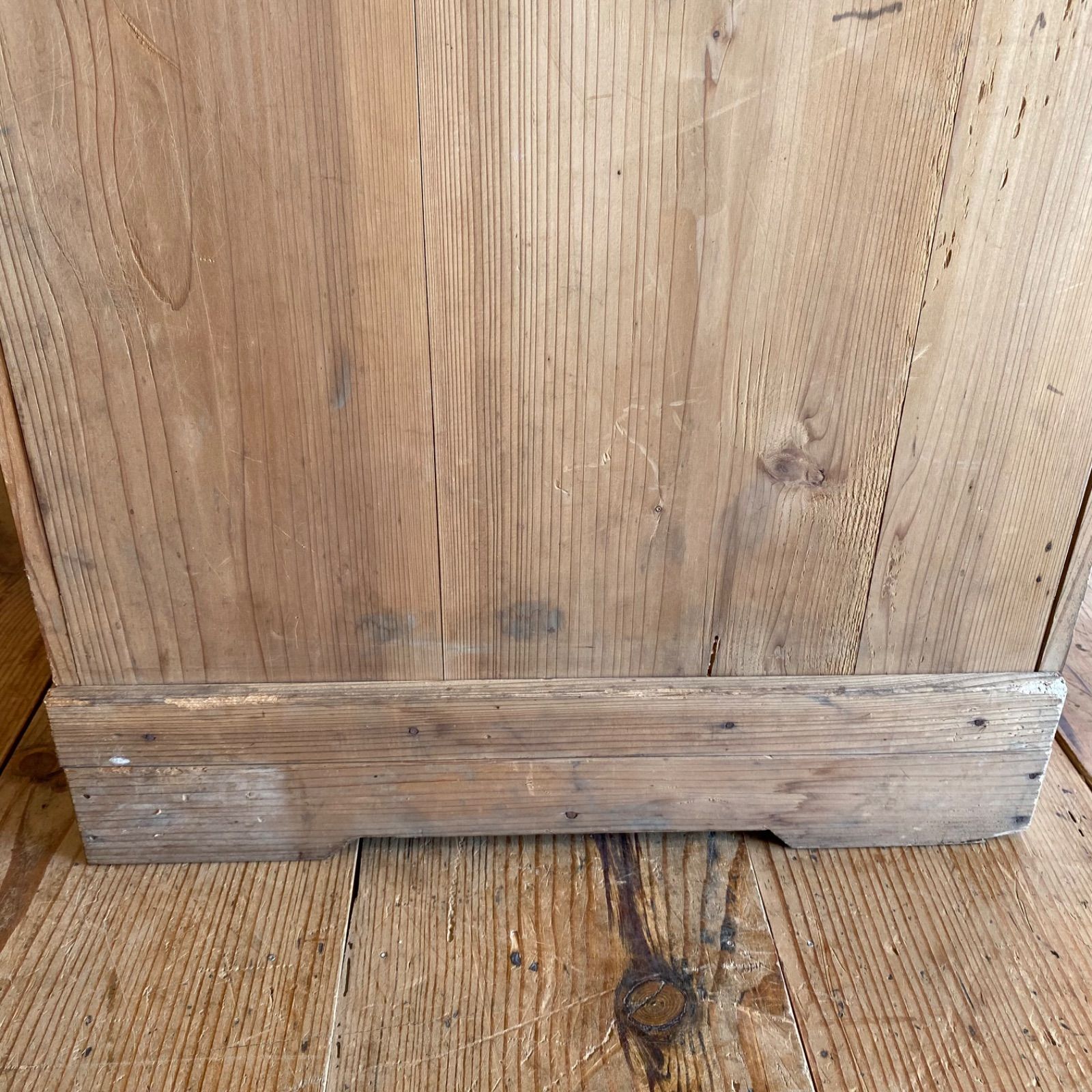 アンティーク 古家具 木製 本棚 食器棚 収納棚 無塗装 シェルフ 無垢材