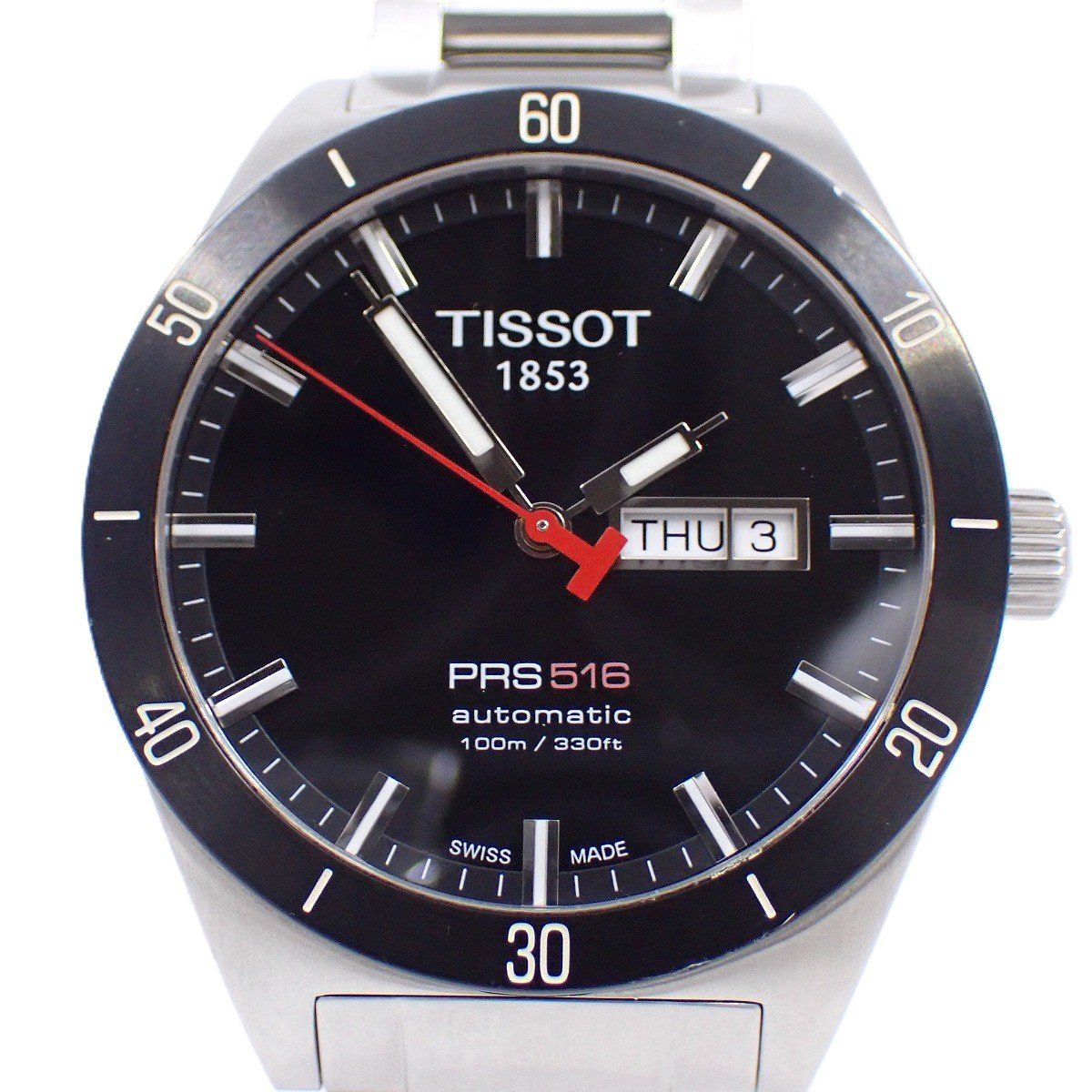 TISSOT ティソ PRS516 自動巻き メンズ 腕時計 デイデイト 黒文字盤