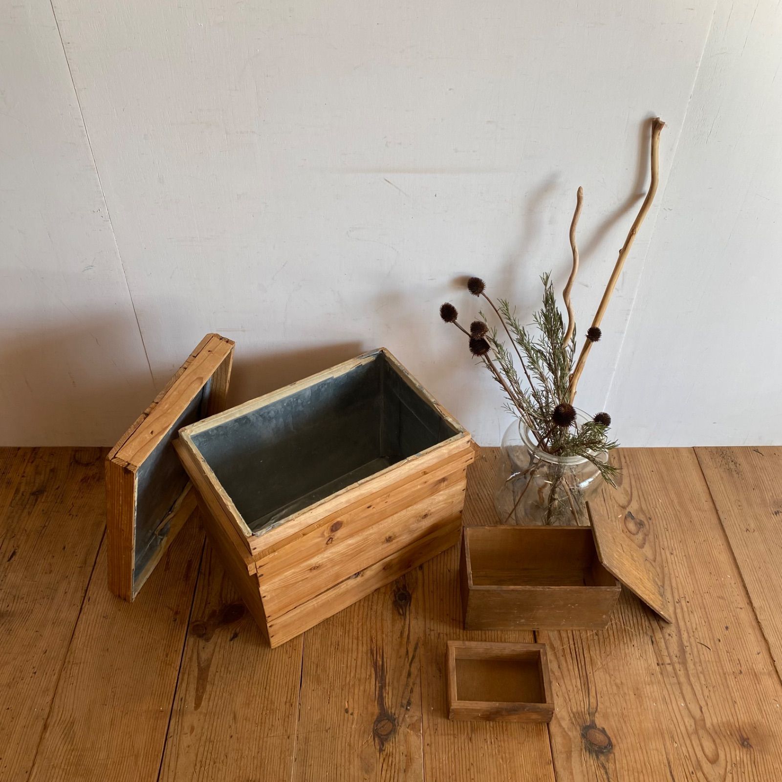 木箱3点セット アンティーク ボックス 道具箱 ケース y577 - メルカリ