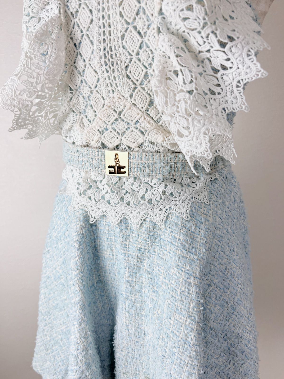 ELISABETTA FRANCHI エリザベッタフランキ ツイード ワンピース - メルカリ