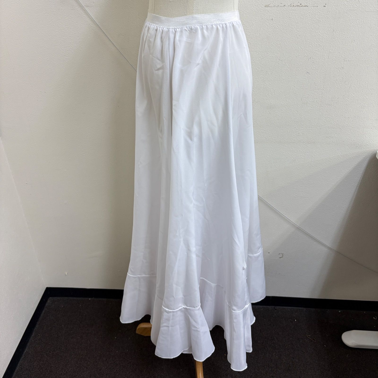 フラメンコ衣装 スカート ファルダ ペチコート 白 ホワイト シンプル