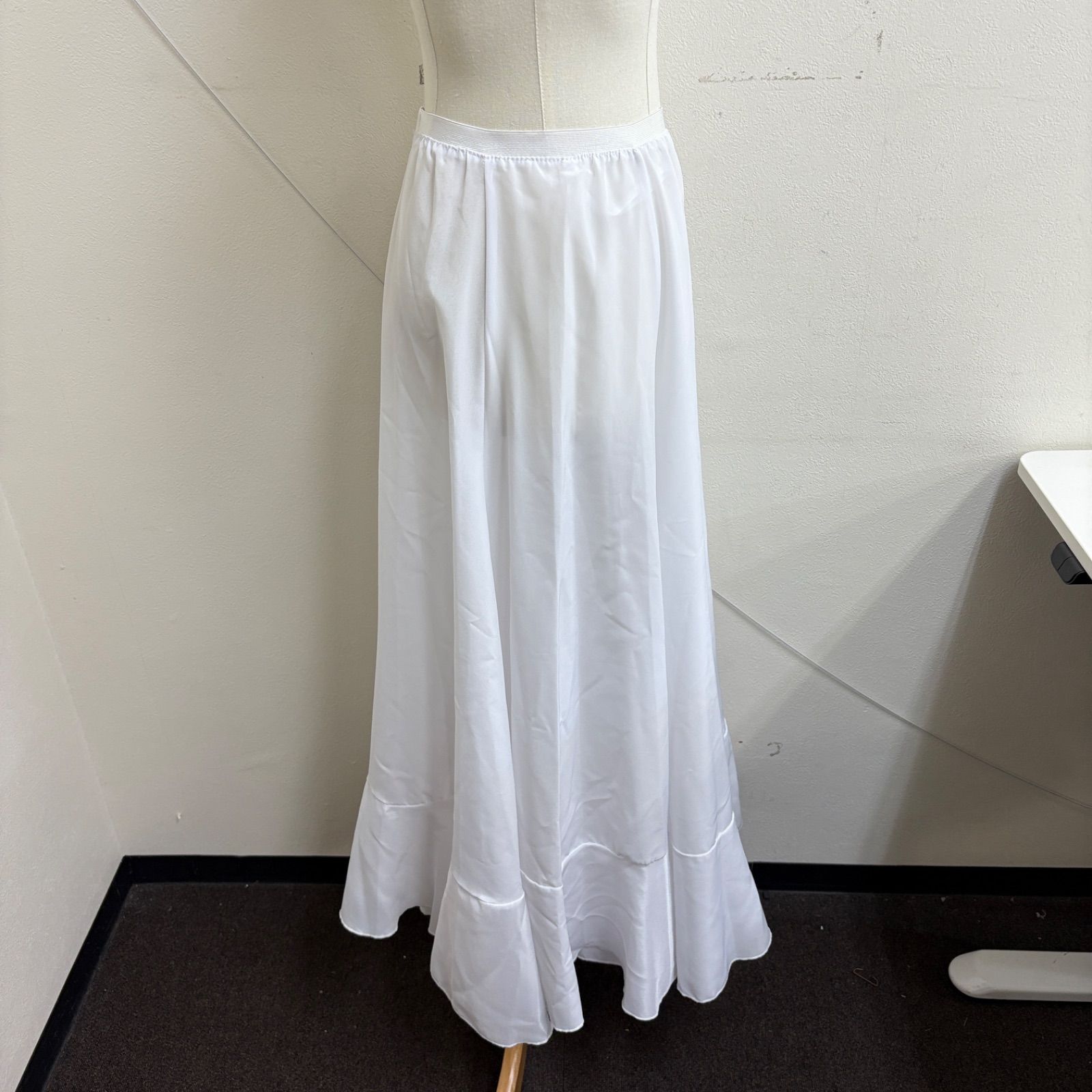 フラメンコ衣装 スカート ファルダ ペチコート 白 ホワイト シンプル