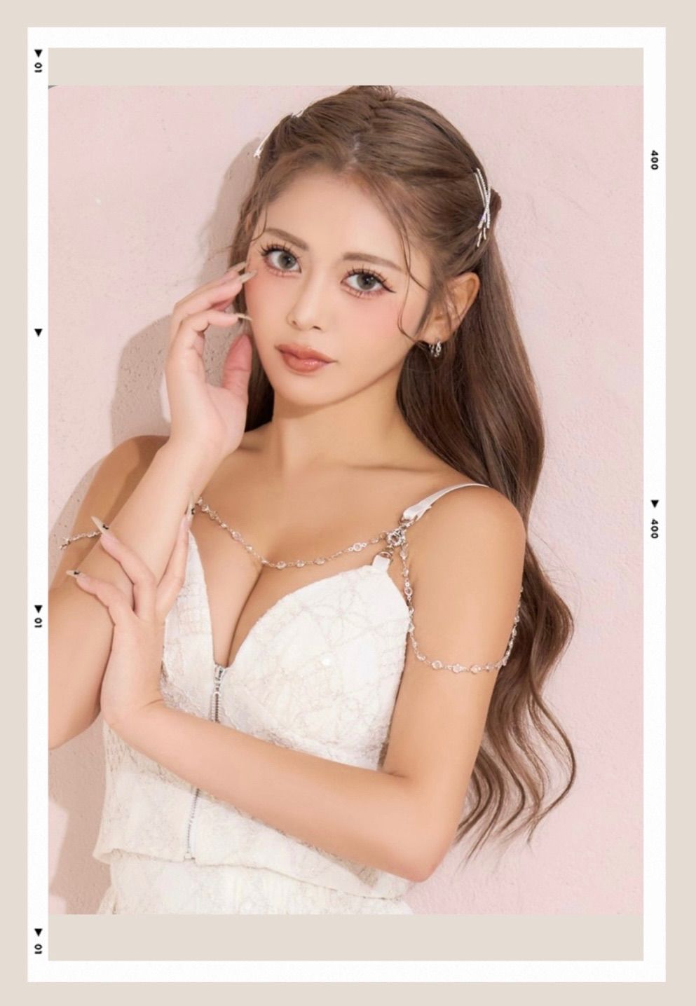 肩チェーン スパンコール ミニドレス マーメイド タイト Love Rich