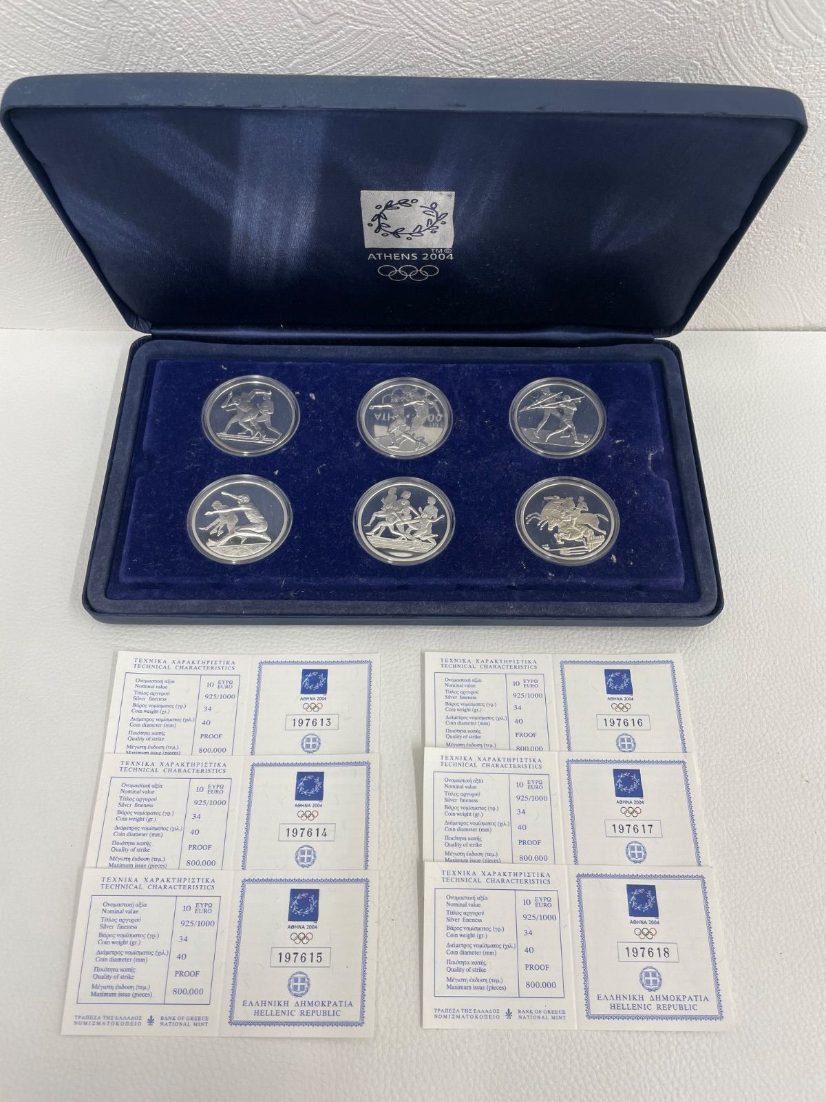 銀貨 2004年アテネオリンピック競技大会の公式記念コイン6種セット②