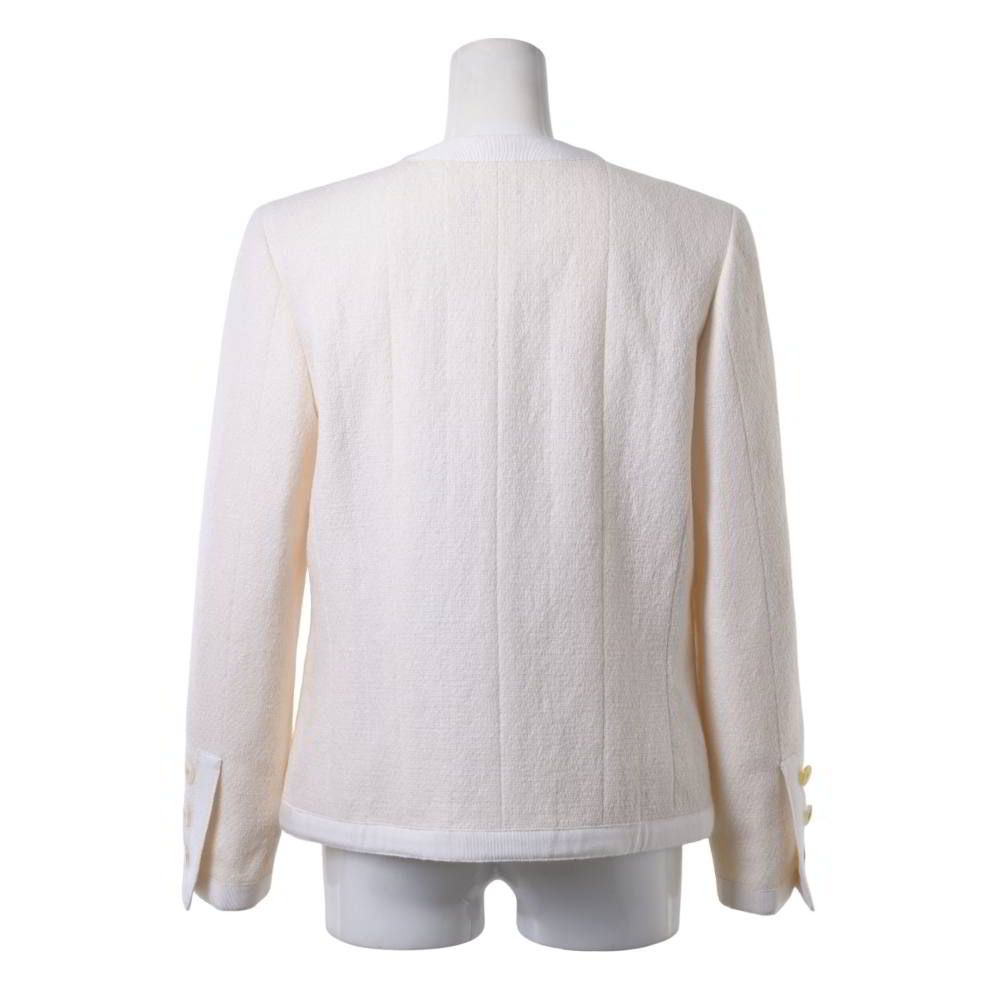 CHANEL ノーカラー ツイード ジャケット ココマークボタン11個付き