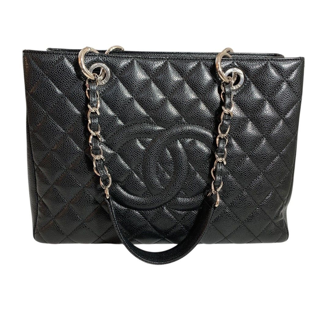 中古美品】 CHANEL シャネル キャビアスキン GST チェーントート 