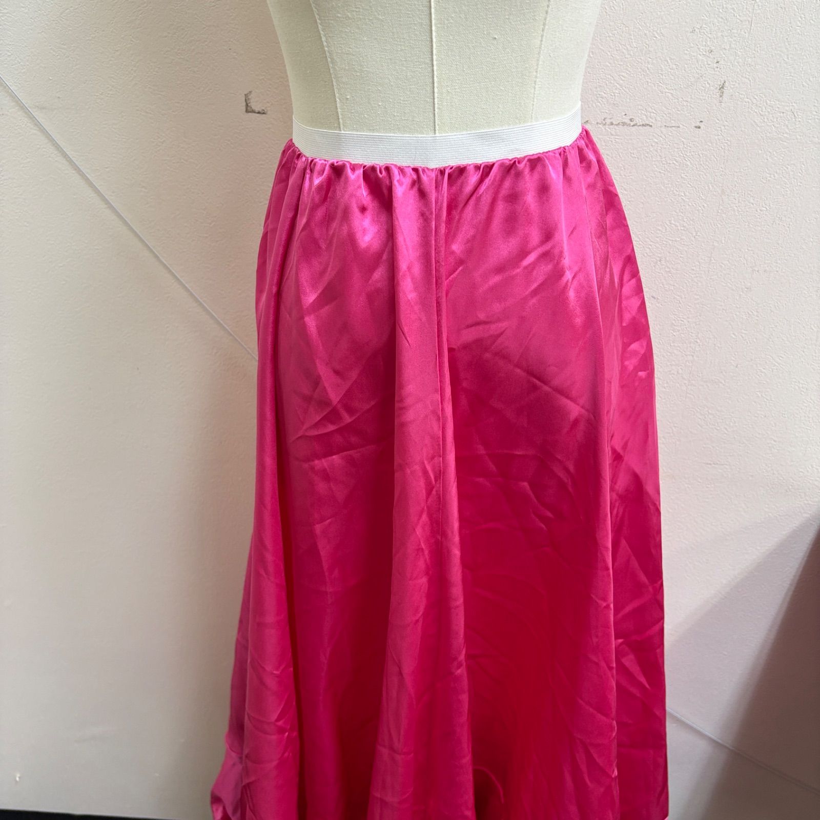 フラメンコ衣装 スカート ファルダ ペチコート ピンク シンプル サテン