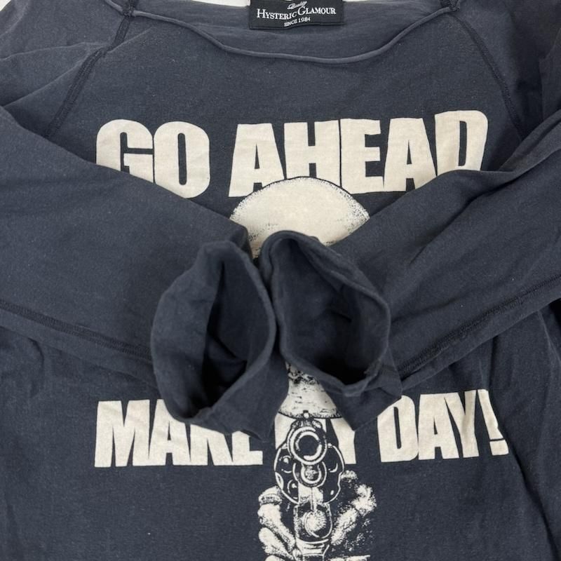 ヒステリックグラマー Pistol Skull GO AHEAD スカル プリント 長袖 T