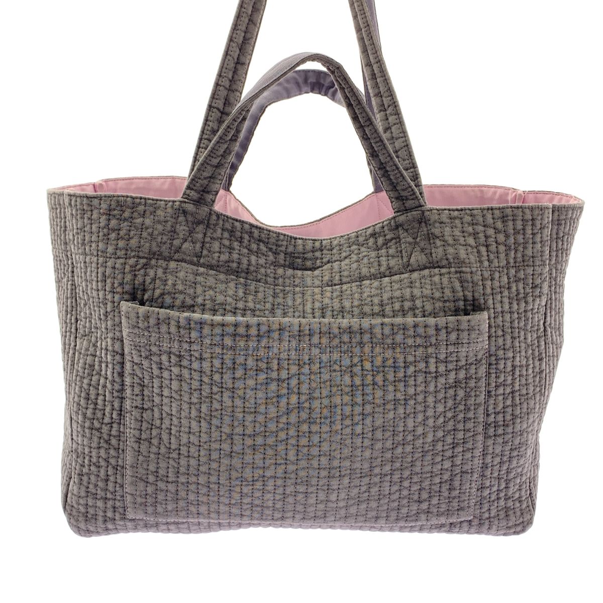 GypsohilaジプソフィアPicnic Bag (M) グレー　ピンク Gypsohila / ジプソフィア | Picnic Bag リボン トートバッグ | M