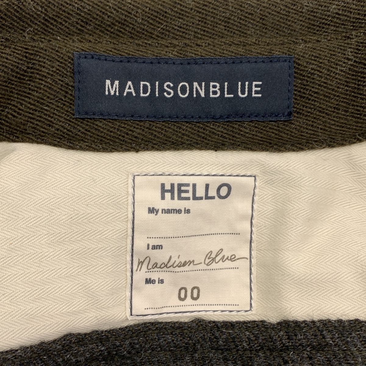 MADISON BLUE / マディソンブルー | ウール ワンポイントロゴ レギュラーカラー シャツ | 00 | オリーブ | レディース MADISON BLUE / マディソンブルー | ウール ワンポイントロゴ