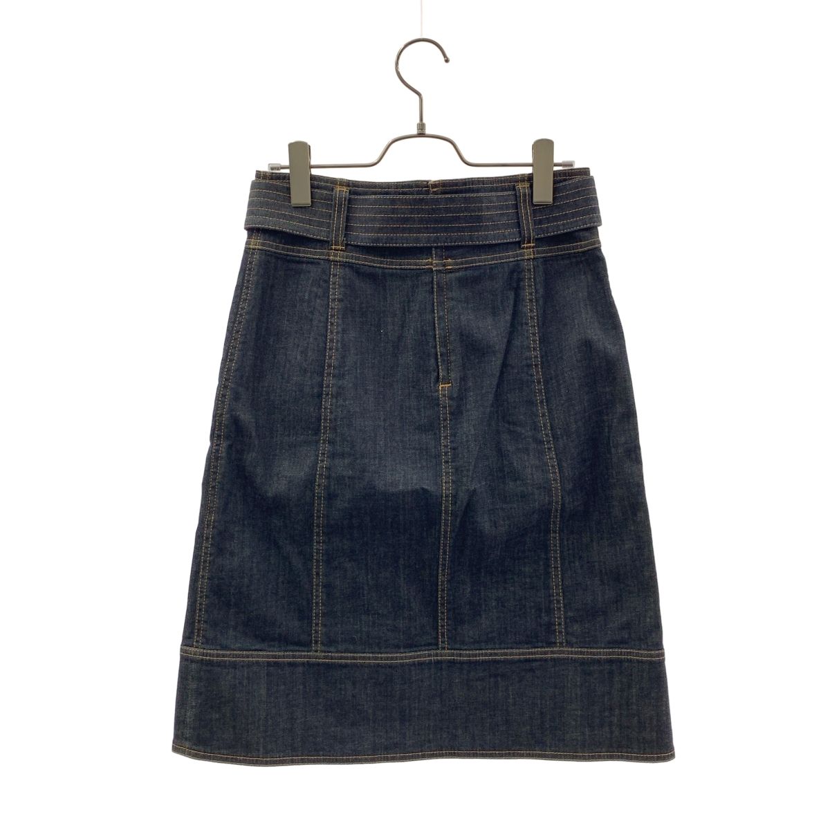 超美品 バーバリーロンドン 大きいサイズ42 ラップスカート インディゴ BURBERRY LONDON / バーバリーロンドン | ベルテッド デニムスカート