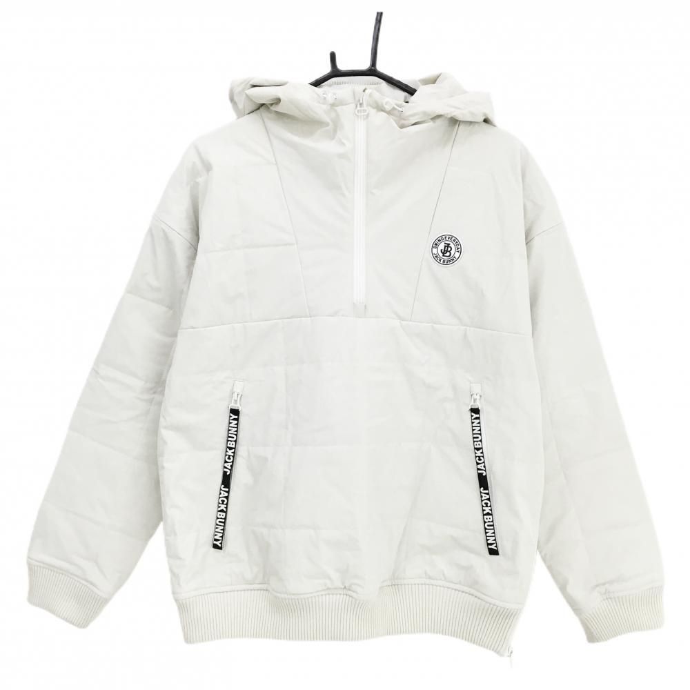 ジャックバニー フード付中綿ブルゾン 白 ハーフジップ フードドロー