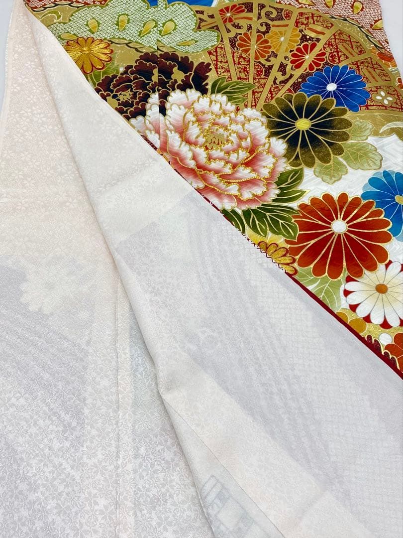 振袖 仮絵羽 桂由美 金駒 金彩 ラメ 正絹 未仕立て品 八掛付き MOK892