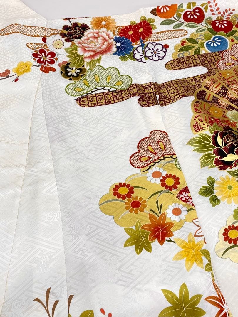 振袖 仮絵羽 桂由美 金駒 金彩 ラメ 正絹 未仕立て品 八掛付き MOK892