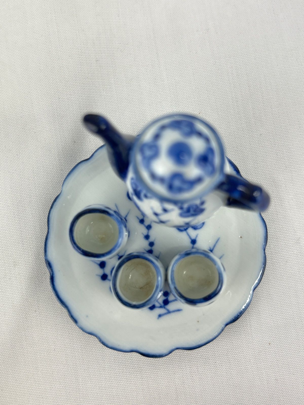 C-1.ティーセット ミニチュア 陶器 置物 - メルカリ