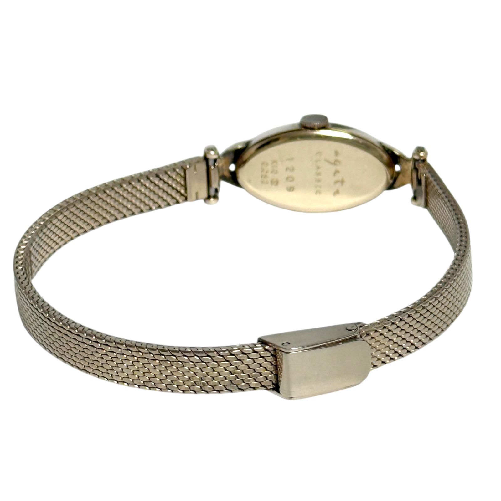 アガット 腕時計 オーバルフェイス ジュエリー ウォッチ K10 ゴールド