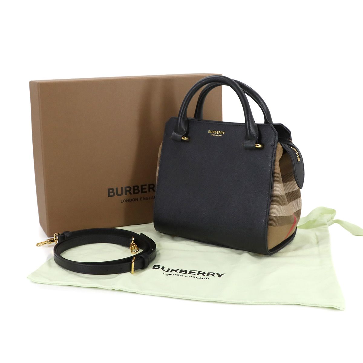 未使用 展示品 バーバリー BURBERRY ハウスチェック ミニ バンウェル 