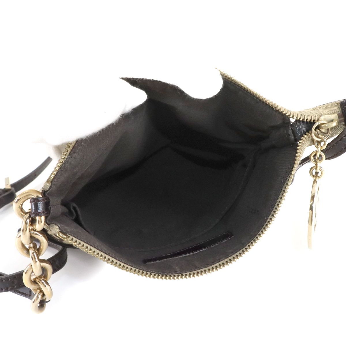 フェンディ FENDI ズッキーノ ショルダー バッグ キャンバス レザー