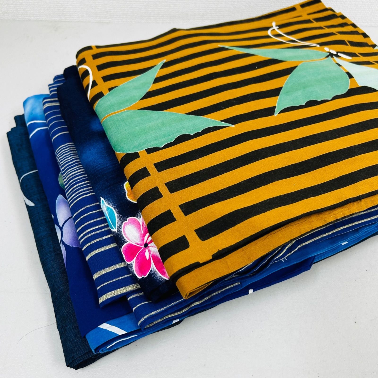 綿浴衣 5着 浴衣まとめ売り リメイク材料 m-912 - メルカリ