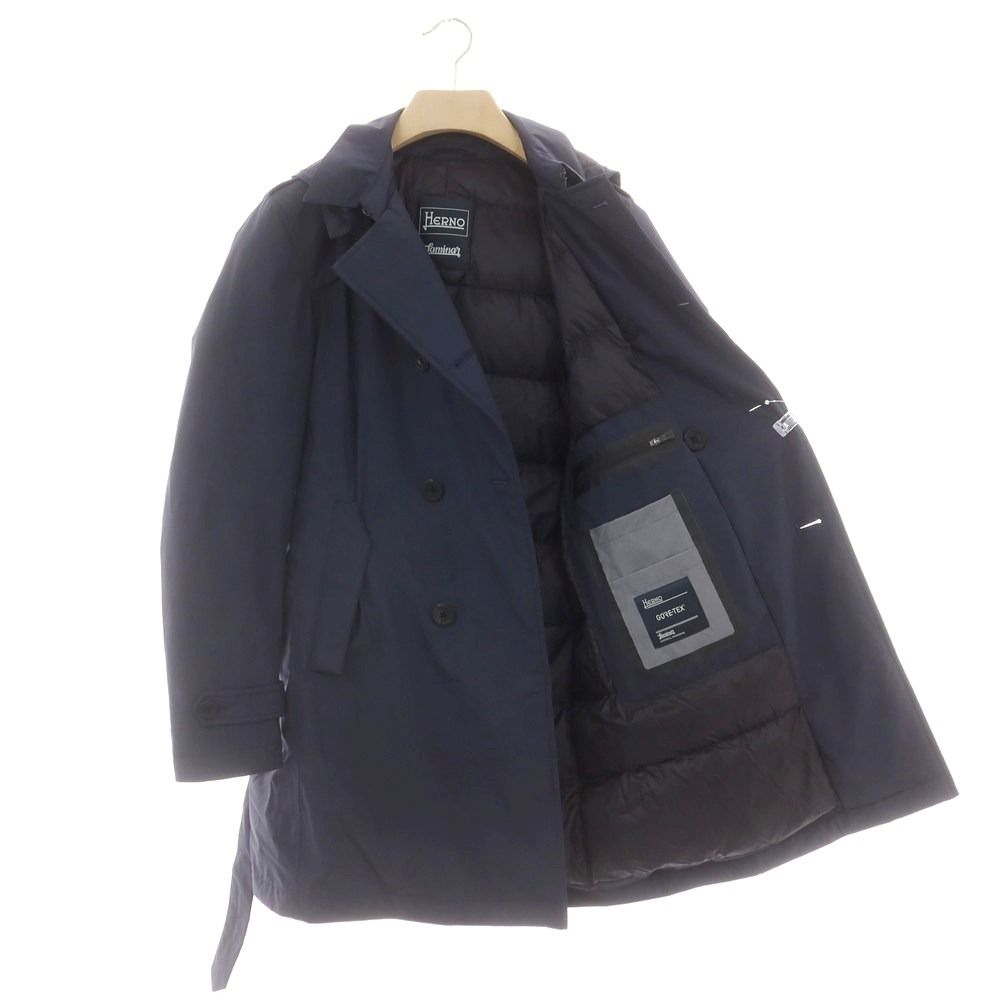 【中古】ヘルノ GORE-TEX ダブルブレスト ダウンコート ブラウン(46) 中古】ヘルノ Herno Laminar GORE-TEX ダブルブレスト ダウンコート
