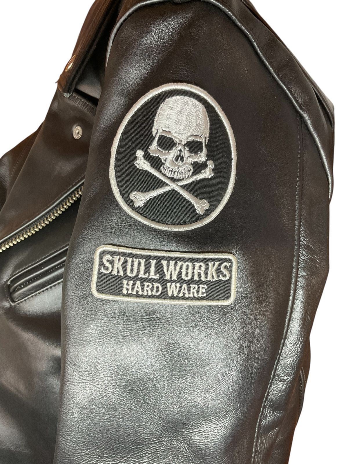OT-006》 SKULL WORKS ライダース ジャケット 牛革 カウレザー 38