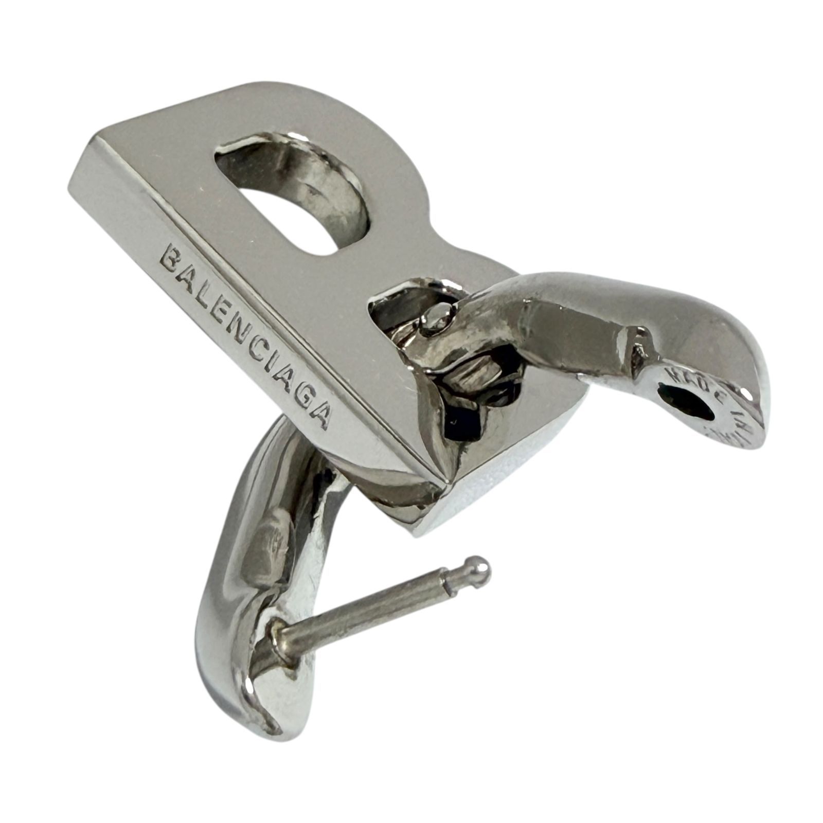 バレンシアガ メンズ レディース ピアス 片耳 1個のみ B チェーン XS