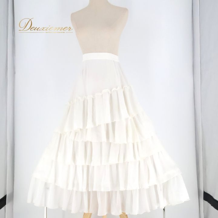 チャコット 社交ダンスウェア ホワイト シフォン スカート フリル 社交ダンス 衣装 スカート ホワイト系 チャコット Chacott レッスン