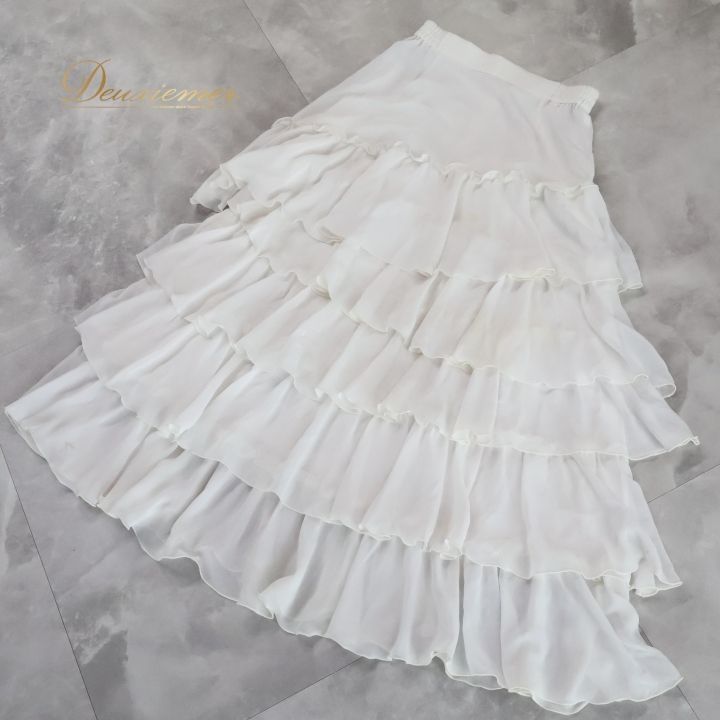 社交ダンス 衣装 スカート ホワイト系 チャコット Chacott レッスン