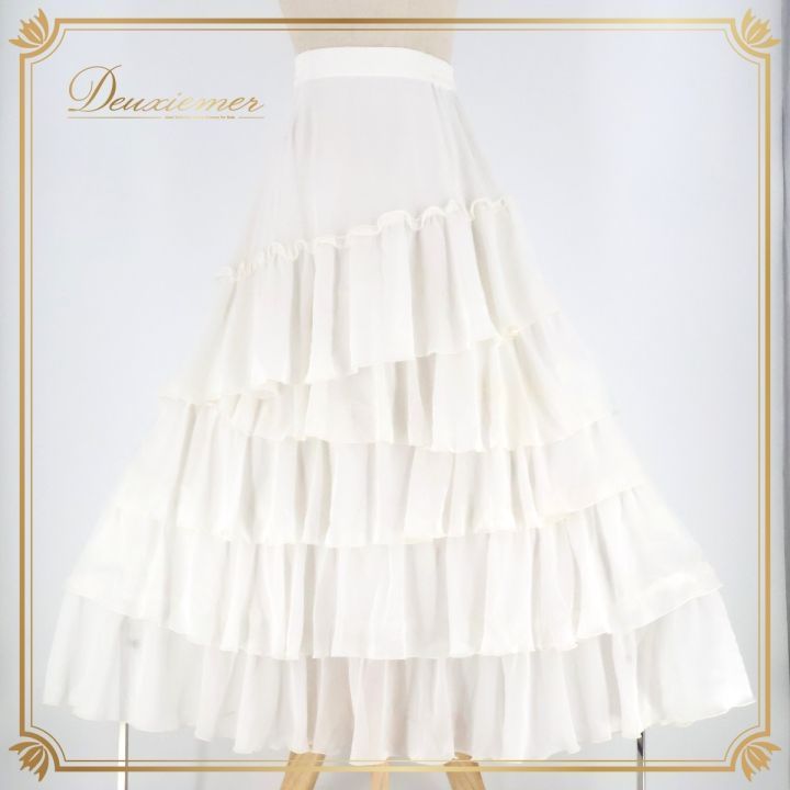 社交ダンス 衣装 スカート ホワイト系 チャコット Chacott レッスン