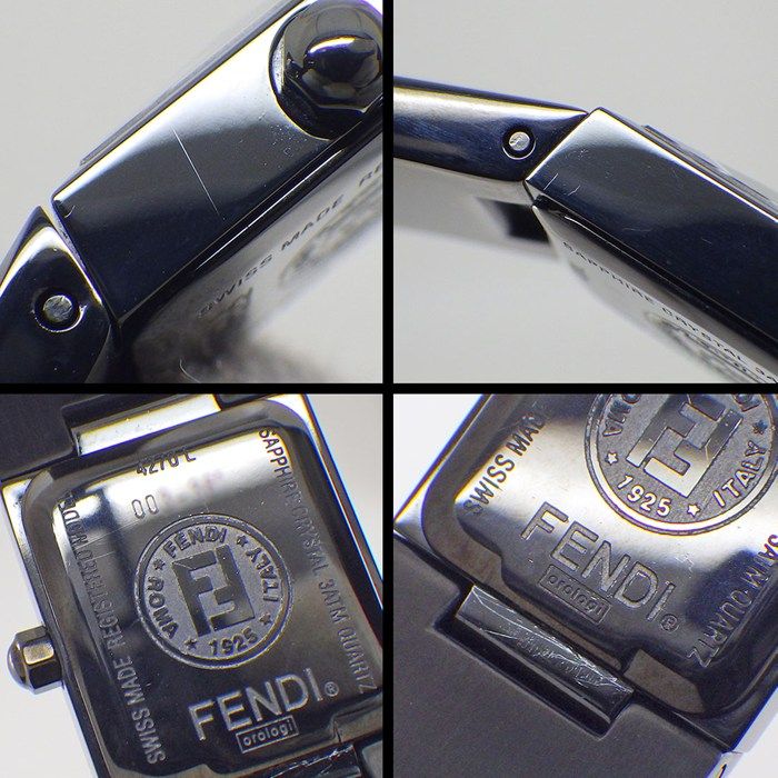 フェンディ FENDI 腕時計 ピラミッド 4270L スクエア ブラック文字盤