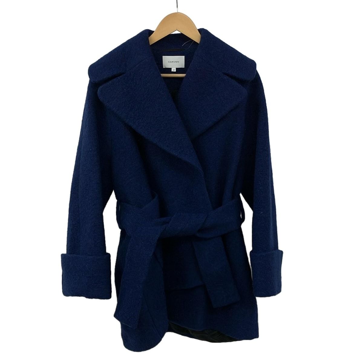 CARVEN(カルヴェン) コート サイズ34 S レディース - ネイビー 長袖/冬