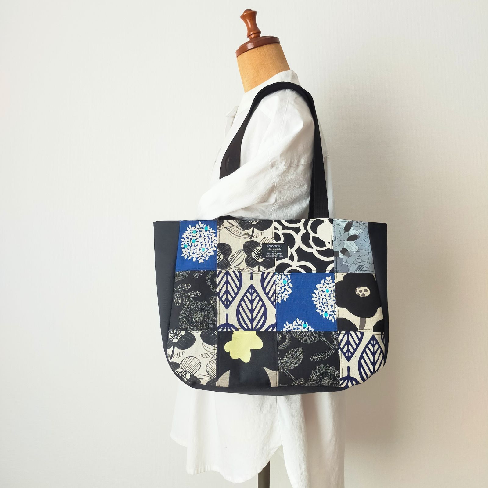 ハンドメイド パッチワーク トートバッグ 特大サイズ 肩がけ ハンドメイド パッチワーク トートバッグ 特大サイズ 肩がけ