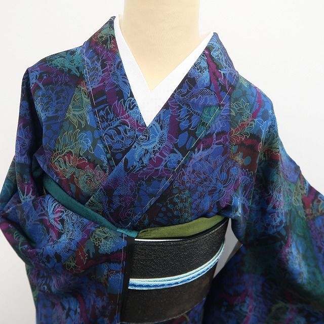 ❁tomihisa❁新品 前田仁仙 落款 更紗 着物“更紗の世界で熱くなれ！仁