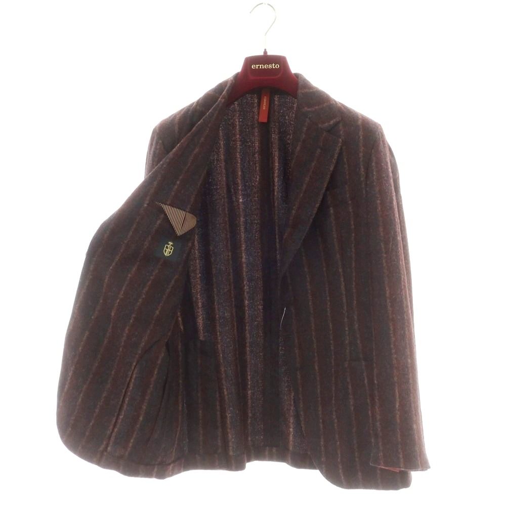 エルネスト ernesto アルパカナイロン ストライプカジュアルジャケット